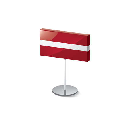 Latvia national flag, vector illustration on a white backgroundのイラスト素材