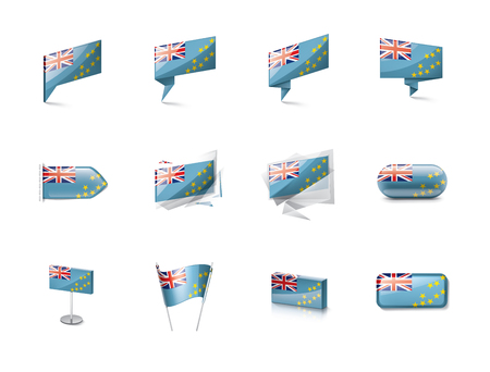 Tuvalu national flag, vector illustration on a white backgroundのイラスト素材