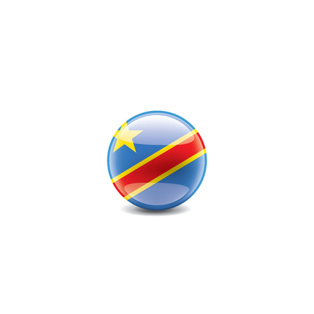 Democratic Republic of the Congo national flag, vector illustration on a white backgroundのイラスト素材
