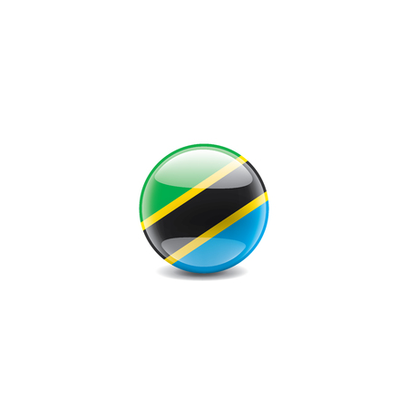 Tanzania national flag, vector illustration on a white backgroundのイラスト素材