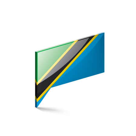 Tanzania national flag, vector illustration on a white backgroundのイラスト素材
