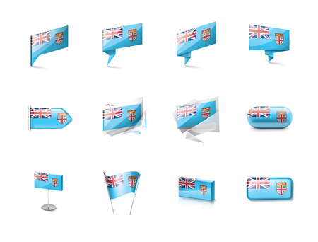 Fiji national flag, vector illustration on a white backgroundのイラスト素材