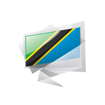 Tanzania national flag, vector illustration on a white backgroundのイラスト素材