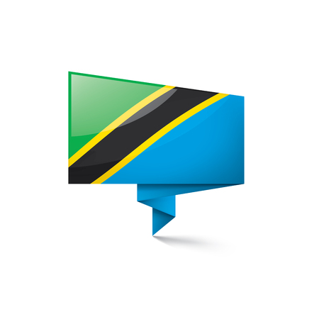 Tanzania national flag, vector illustration on a white backgroundのイラスト素材