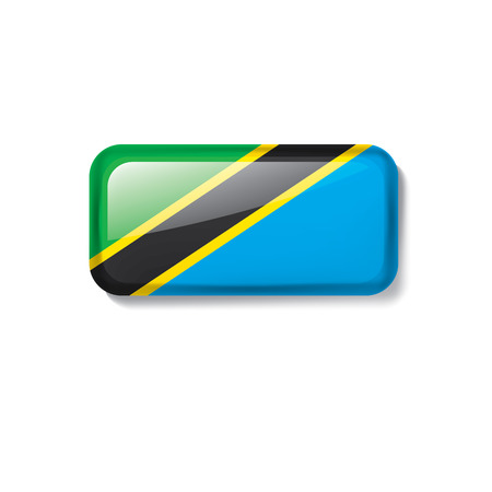 Tanzania national flag, vector illustration on a white backgroundのイラスト素材