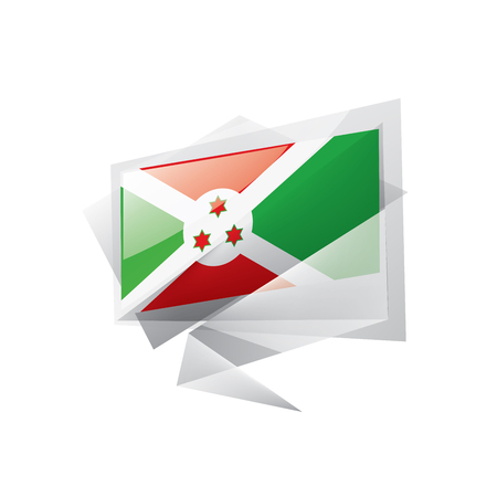 Burundi national flag, vector illustration on a white backgroundのイラスト素材