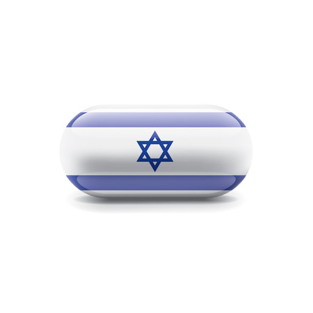 Israel national flag, vector illustration on a white backgroundのイラスト素材