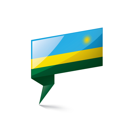 Rwanda national flag, vector illustration on a white backgroundのイラスト素材