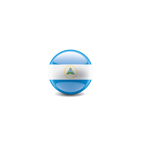 Nicaragua national flag, vector illustration on a white backgroundのイラスト素材