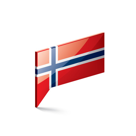 Norway national flag, vector illustration on a white backgroundのイラスト素材