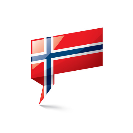 Norway national flag, vector illustration on a white backgroundのイラスト素材