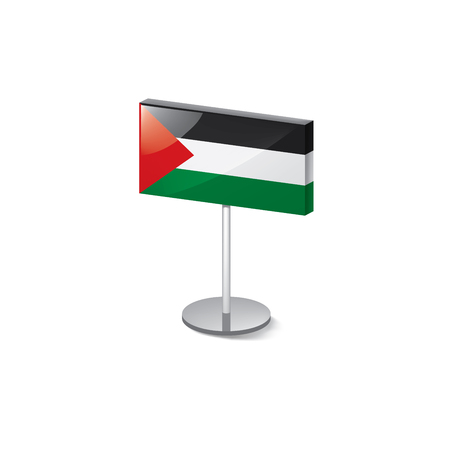Palestine national flag, vector illustration on a white backgroundのイラスト素材