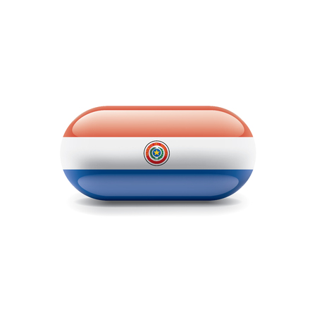 Paraguay national flag, vector illustration on a white backgroundのイラスト素材