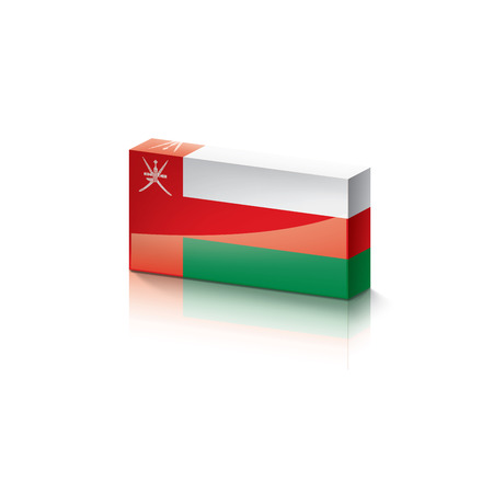 Oman national flag, vector illustration on a white backgroundのイラスト素材
