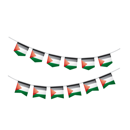 Palestine national flag, vector illustration on a white backgroundのイラスト素材