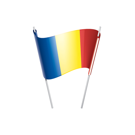 Romania national flag, vector illustration on a white backgroundのイラスト素材