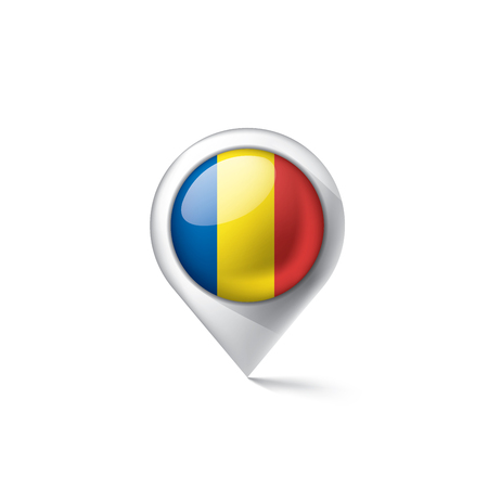 Romania national flag, vector illustration on a white backgroundのイラスト素材