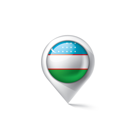 Uzbekistan national flag, vector illustration on a white backgroundのイラスト素材
