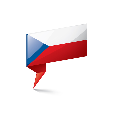 Czechia national flag, vector illustration on a white backgroundのイラスト素材