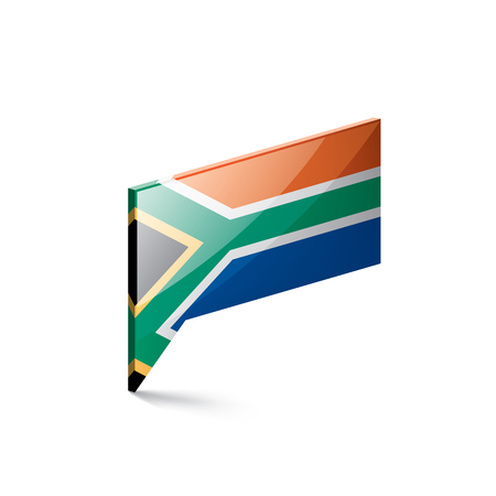 south africa national flag, vector illustration on a white backgroundのイラスト素材
