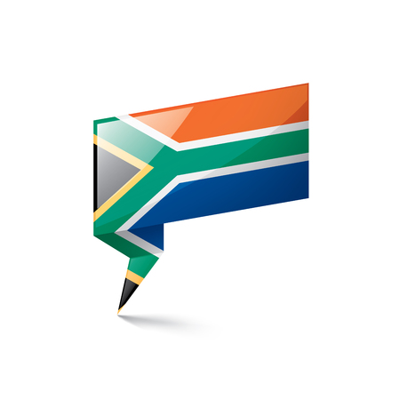 south africa national flag, vector illustration on a white backgroundのイラスト素材
