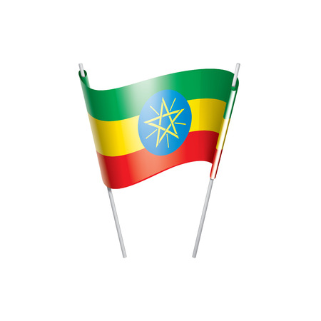 Ethiopia national flag, vector illustration on a white backgroundのイラスト素材