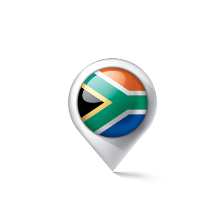 south africa national flag, vector illustration on a white backgroundのイラスト素材