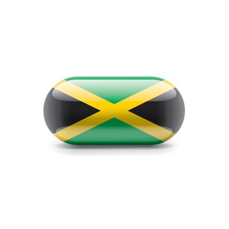 Jamaica national flag, vector illustration on a white backgroundのイラスト素材