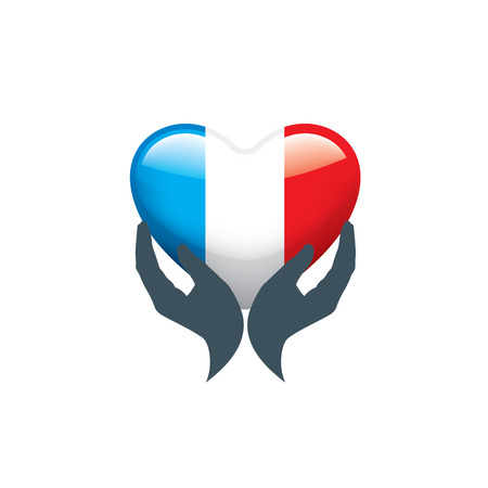 France flag, vector illustration on a white backgroundのイラスト素材