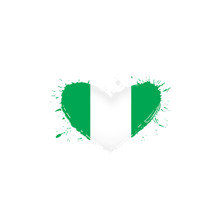 Nigeria flag, vector illustration on a white backgroundの写真素材