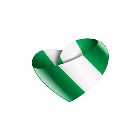 Nigeria flag, vector illustration on a white backgroundの写真素材