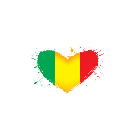 Mali flag, vector illustration on a white backgroundのイラスト素材