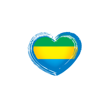Gabon flag, vector illustration on a white backgroundのイラスト素材