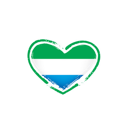 Sierra Leone flag, vector illustration on a white backgroundのイラスト素材
