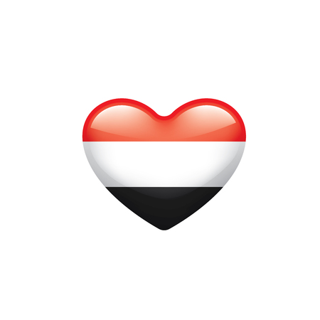 Yemeni flag, vector illustration on a white backgroundのイラスト素材