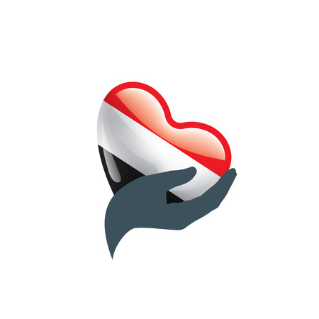 Yemeni flag, vector illustration on a white backgroundのイラスト素材
