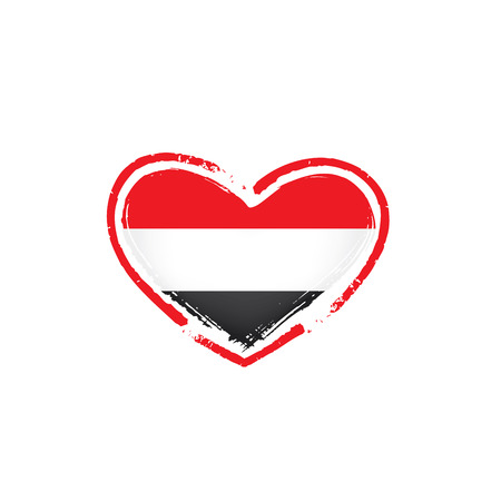 Yemeni flag, vector illustration on a white backgroundのイラスト素材