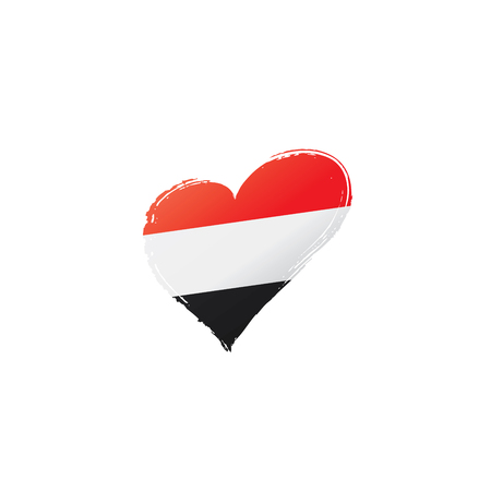 Yemeni flag, vector illustration on a white backgroundのイラスト素材