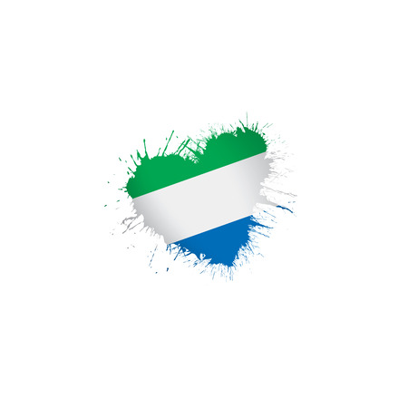 Sierra Leone flag, vector illustration on a white backgroundのイラスト素材