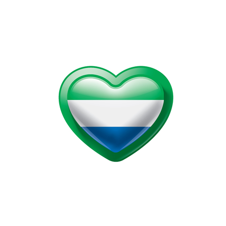 Sierra Leone flag, vector illustration on a white backgroundのイラスト素材