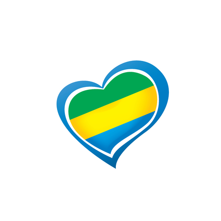 Gabon flag, vector illustration on a white backgroundのイラスト素材