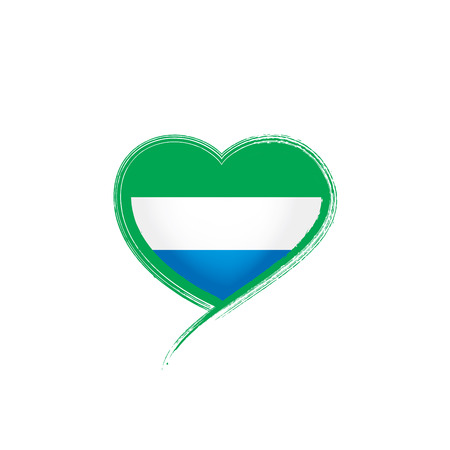 Sierra Leone flag, vector illustration on a white backgroundのイラスト素材
