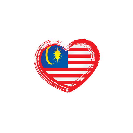 Malaysia flag, vector illustration on a white backgroundのイラスト素材