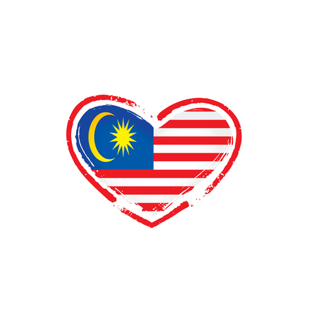 Malaysia flag, vector illustration on a white backgroundのイラスト素材