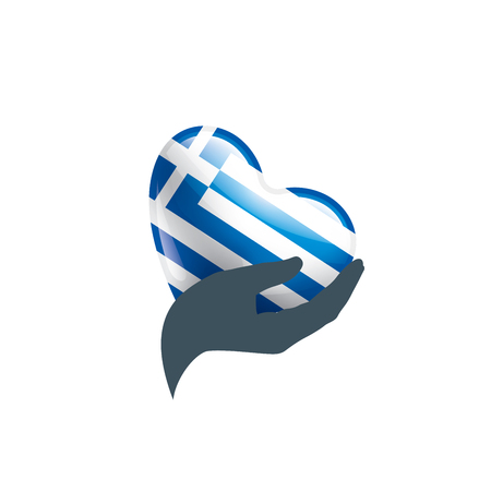 Greece flag, vector illustration on a white backgroundのイラスト素材