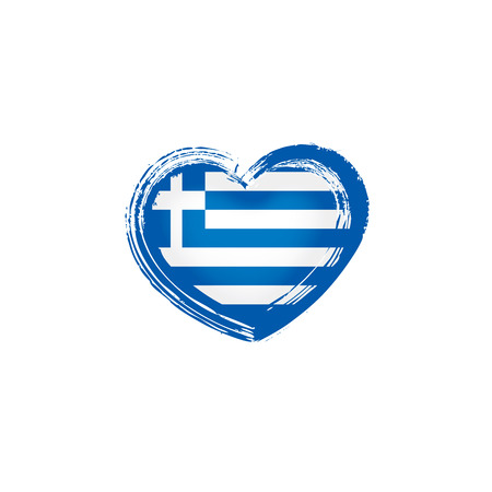 Greece flag, vector illustration on a white backgroundのイラスト素材