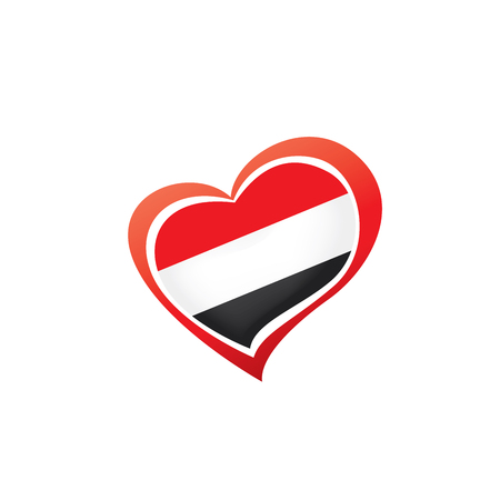 Yemeni flag, vector illustration on a white backgroundのイラスト素材