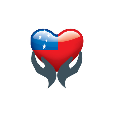 Samoa flag, vector illustration on a white backgroundのイラスト素材