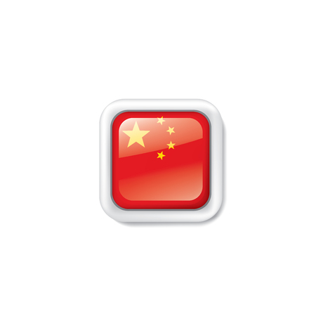 China flag, vector illustration on a white backgroundのイラスト素材