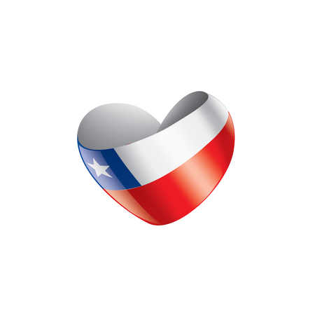 Chile flag, vector illustration on a white backgroundのイラスト素材
